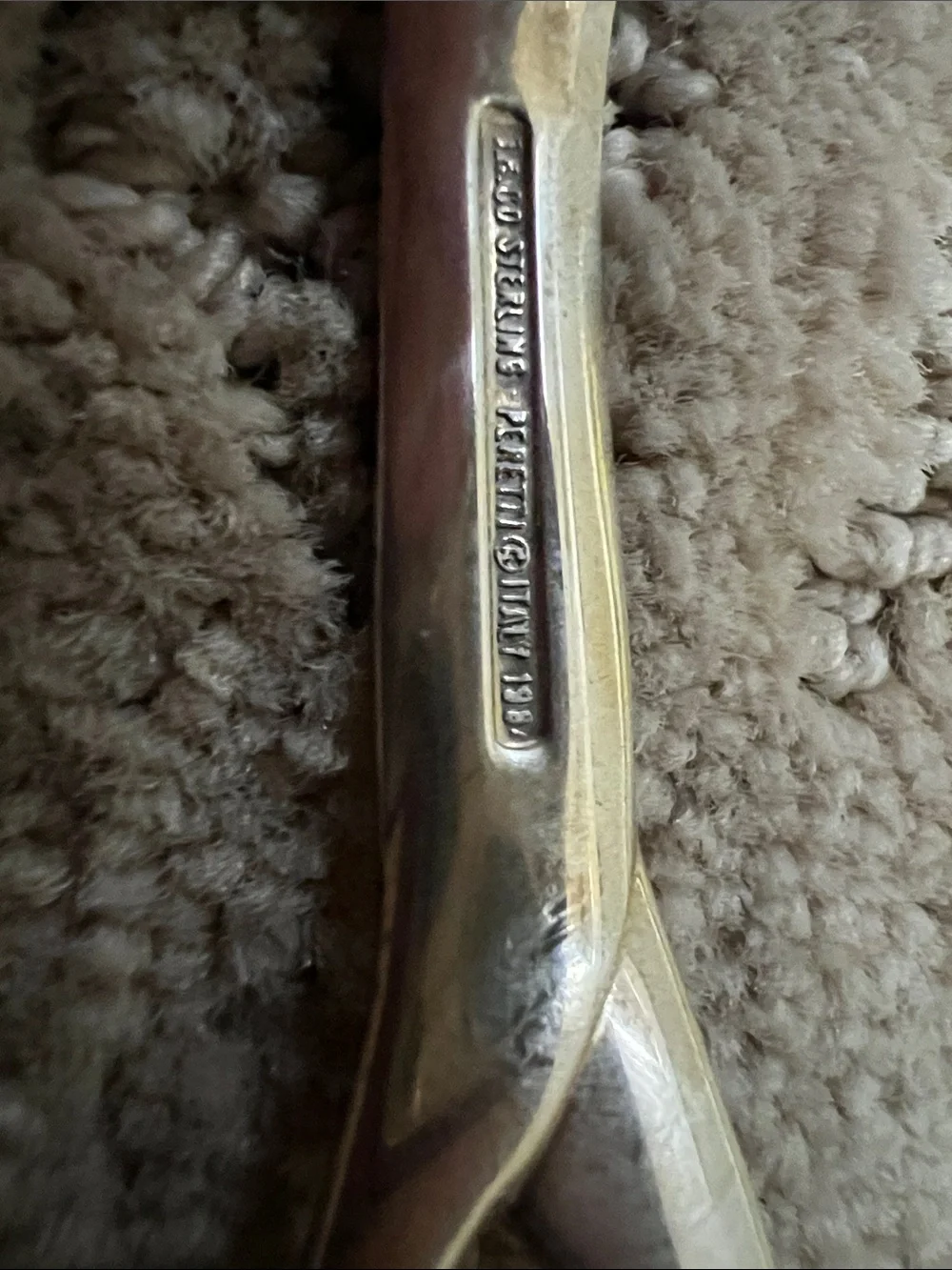 Tiffany & Co. Sterling Silver Paretti Infant Spoon with Loop Handle Collectible
